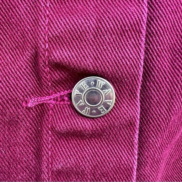 Vintage WAVE Button Front Denim Mini Skirt Women’s Size Medium Burgundy USA Made - Picture 5 of 8